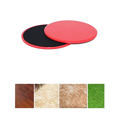 Exercise Core Sliders, 2 Pcs Dual Sided Gliding Discs Use on Carpet or Hardwood Floor, Fitness Slides for Gym, Home, Outdoor Training Abdominal Workout, Red