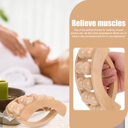 DOITOOL Neck Roller Massager 5.70X3.54X3.14In Manual Acupoint Massage Roller for Home Use Handheld Body and Shoulder Muscle Relief Tool