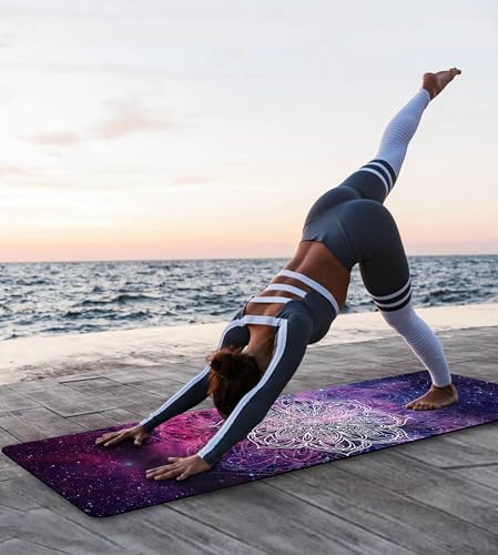 Non Slip Yoga Mat TPE Workout Mat for Men Women, Thick Workout Mat with Carrying Strap, Fitness Mats for Exercise, Yoga, Fitness, Pilates, Floor Workouts (72" x 24" x 6mm)