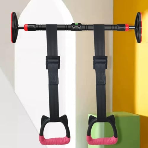 Gymnastic Rings with Adjustable Straps, 1 Meter Rope Length, Professional Pull-up Training Rings for Gymnastics and Calisthenics Exercises, 1 Pair Set