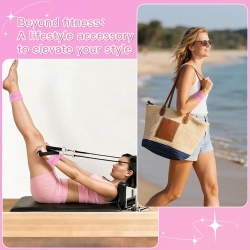 Wrist & Ankle Weights for Women Set of 2 (1LB Each), Adjustable Silicone Strap Design, Wearable Stackable Magnetic Ankle Weighted Bracelets, Perfect for Yoga, Pilates, Walking & Home Weighted Workouts