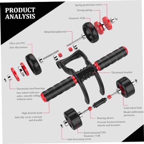 Ab Roller Exercise Wheel, Ab Roller Automatic Rebound Abs Trainer 4 Wheels Heavy Duty Abdominal Wheel with Kneeling Mat Non-slip Low Noise Core Workout