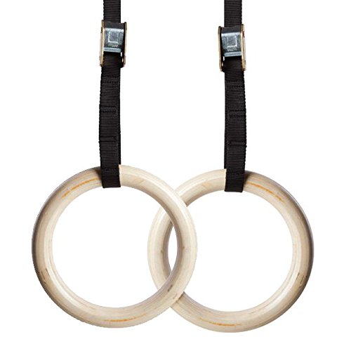 Wood Gymnastic Ring Olympic Strength Training Gym Rings Wooden
