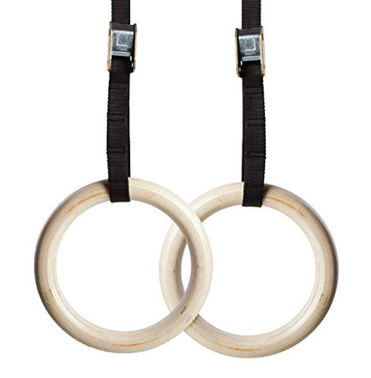 Wood Gymnastic Ring Olympic Strength Training Gym Rings Wooden