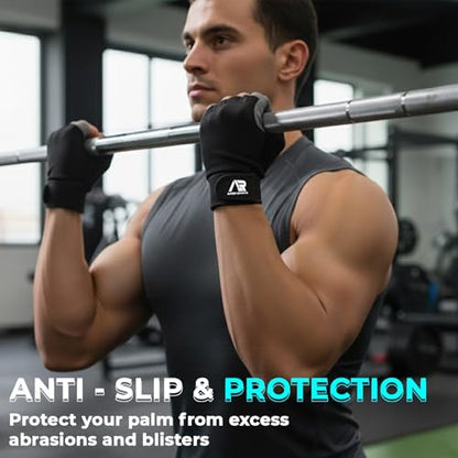 Breathable Gym Gloves for Men & Women–Lightweight,Non-Slip Workout Gloves with Full Palm Protection, Wrist Support,Ventilated Mesh for Weightlifting,Crossfit,Fitness Training & Cycling