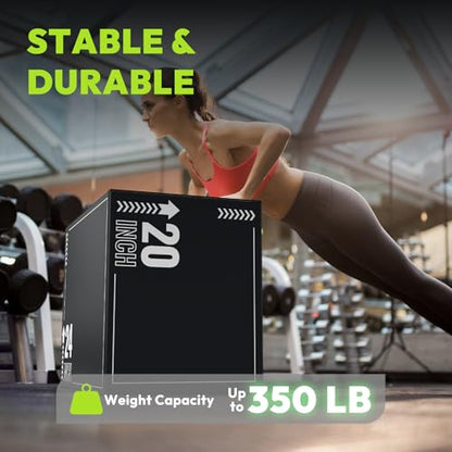 HANDBODE 3-in-1 Plyometric Box, Jump Training Equipment - style: 16 lb (20 x 24 x 30 inch)-B