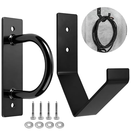 dreamdragon Battle Rope Wall Mount Kit, 1 Battle Rope Wall Anchor and 1 Storage Hook for 30-50 Ft, 1"-2.5" Heavy Duty Battle Rope Wall Anchor with Storage Hook for Home and Gym Use
