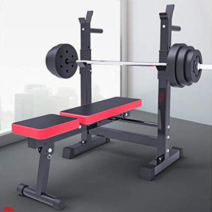 Dip Stands Weightlifting Bed Household Folding Weightlifting Bed Bench Press Rack Multifunctional Barbell Rack Small Professional Training Bed Dumbbell Stool Fitness Equipment ，Black-58x38x80~105cm