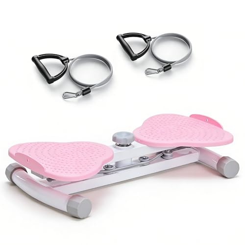 OLIXIS Waist Twister Machine Exercise, Ab Twister Board, 300 lbs Capacity, Noiseless Fitness Tool for Core & Belly Fat Workout, Anti-Slip Home Gym Equipment for Women and Men - color: Pink