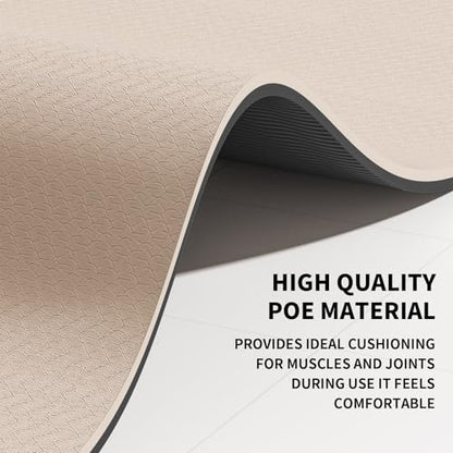 8mm & 10mm Thick Large Yoga Mat (6'x 4') - Extra Long and Wide Workout Mat for Men and Women, Non-Slip POE Fitness Mat, Eco-Friendly Exercise Mat for Home Workouts, Ideal for Yoga and Pilates