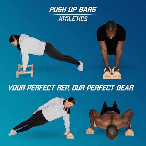 DC ATHLETICS® Wooden Parallettes for Calisthenics – Wrist-Friendly Handstand Bars, Select Beech Wood & Zero-Wobble Stability with Anti-Slip Pads – Push-Up Handles for Planche, L-Sits & Floor Workouts