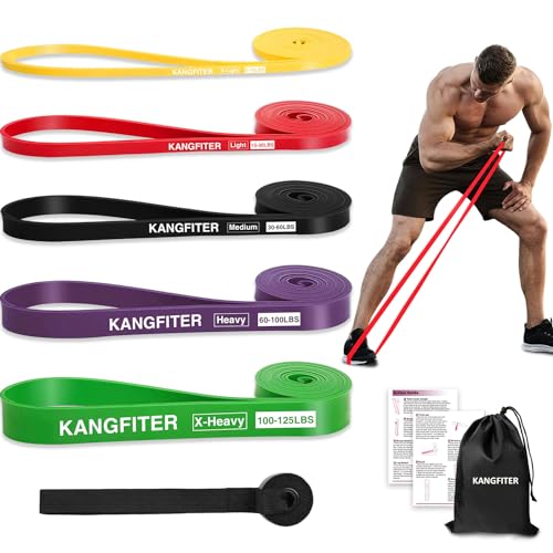 Resistance Bands for Working Out, Pull Up Bands for Men Women, Thick Heavy Resistance Band Set with Door Anchor, Elastic Exercise Bands for Body Stretching, Physical Therapy, Home Workouts