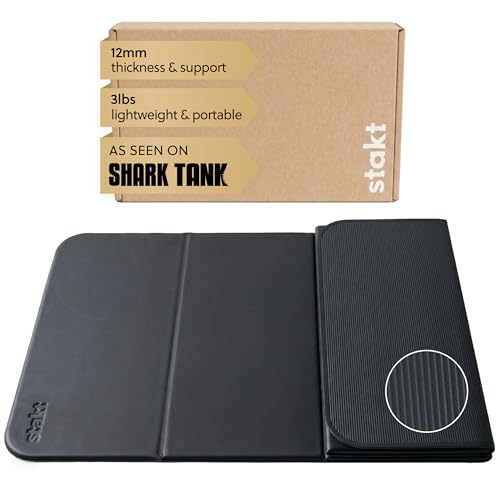Stakt The Original Foldable Yoga Mat, Premium Foldable Exercise & Workout Mat with Non-Slip Surface, Lightweight Portable for Studio or Home Use, As Seen on Shark Tank - color: Iron