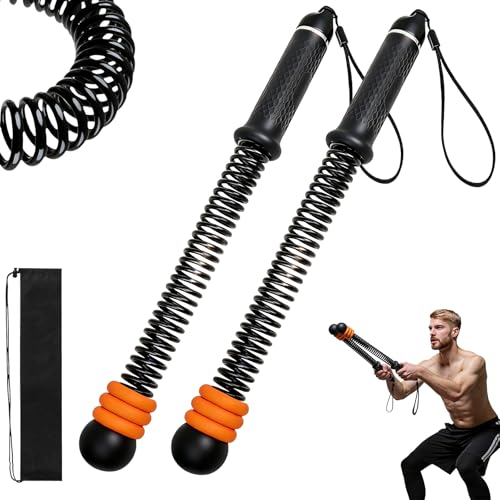 RunBaiNianCordless Battle Rope 2 Pack | Heavy Portable Training Rope for HIIT Cardio and Strength Training Home Gym Equipment for Men and Women