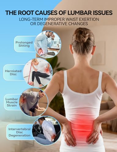 lumbar support board & Back Stretcher for Lower Back Pain Relief, 4-Level Adjustable Spine Decompression Device for Posture Correction, Portablearched orthopedic back stretcher with acupressure (Blue)