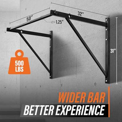 Yes4All Heavy Duty Wall Mounted Pull Up Bar – Multi-Grip Pull Ups / Pull Up Bar Ceiling Mount / Joist Mount for Home Gym - color: A. Heavy Duty