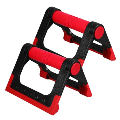 Toddmomy Foldable Push-up Stand Pair Portable Exercise Handles for Home Strength Training Compact Push up Bars for Floor Workouts with Rotating Arm Support 6.3 Inch Fitness Equipment
