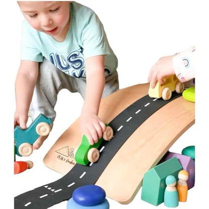 Balance Board for Toddlers - Wooden Wobble - Kids Balance - First Birthday Gift - Large Natural Wood - Handmade