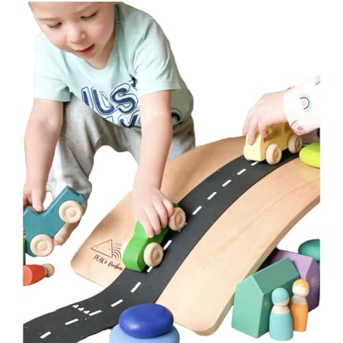 Balance Board for Toddlers - Wooden Wobble - Kids Balance - First Birthday Gift - Large Natural Wood - Handmade