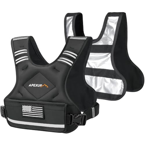 Adjustable Weighted Vest, 4-10lb/12-18lb/20-32lb Vest with 6 Ironsand Weights and Large Pocket, Weight Vest for Men Women Strength Training, Running, Walking - color: Black-with Waterproof Layer, size: 4-10lbs