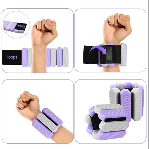 Ankle and Wrist Weights for Women, Adjustable Weights Set of 2 (1Lb Each), for Walking, Yoga, Dance, Gym
