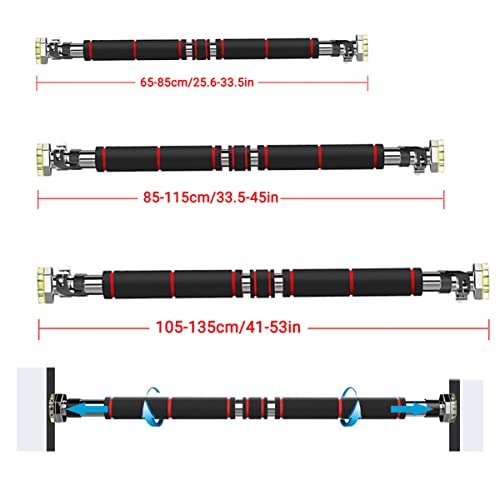Pull Up Bar for Doorway, Chin up Bar No Screw Multifunctional Locking Chin Up Bar 26-33 Inch Adjustable Width Horizontal Bars for Home Gym Exercise - size: 65-85cm(25.6-33.5in)
