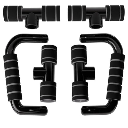 READAEER Push Up Bars Gym Exercise Equipment Fitness 1 Pair Pushup Handles with Cushioned Foam Grip and Non-Slip Sturdy Structure Push Up Bars for Men & Women - color: Gray