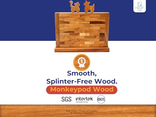 BSIRI Wooden Brick Wall Balancing Game with Characters Family for Teens and Adults Classic Brick Board Games Tabletop Party Skill Activity for Home Party Play - style: The Wall Game