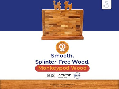 BSIRI Wooden Brick Wall Balancing Game with Characters Family for Teens and Adults Classic Brick Board Games Tabletop Party Skill Activity for Home Party Play - style: The Wall Game