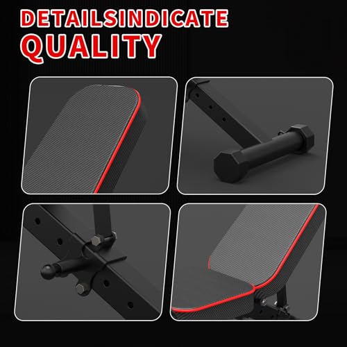K KiNGKANG Adjustable Weight Bench, Foldable Home Gym, 1050lbs Capacity | Heavy-duty steel frame, 1050lbs max load, 8-level backrest adjustment, no assembly required, compact foldable design
