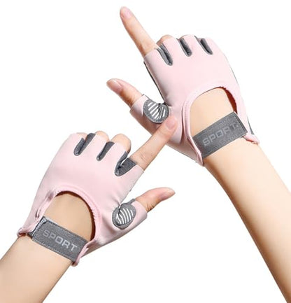 Women Workout Gloves Protection Dumbbell Glove Lightweight Breathable Glove - color: Pink, size: Small
