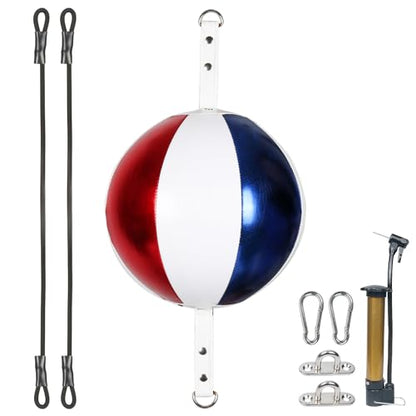 InnoLife Double End Punching Ball Striking Punching Bag Kit, Speed Striking Reflex Kit with Bungee Cords Perfect for Reaction, Agility, and Hand Eye Coordination Training