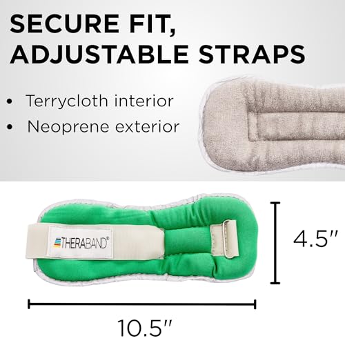Theraband 25871 Comfort Fit Ankle & Wrist Cuff Wrap Weight Set, 1.5lbs, Green - size: Level 2 / 1.5lb - Green