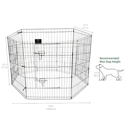 PJYuCien Puppy Playpen with Top Cover & Bottom Pad, 8 Panels 36" H, Gray - color: Gray, size: Medium Pen: 36-Inch High