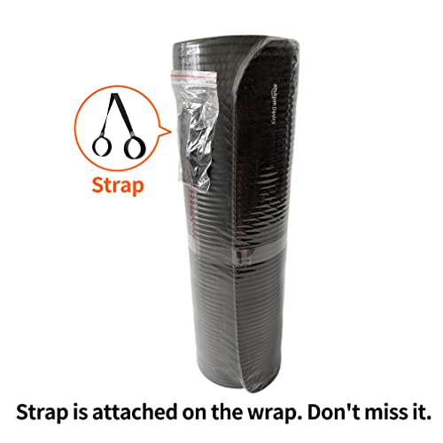 Amazon Basics Extra Thick Exercise Yoga Mat with Carrying Strap - color: Black, style: 1/2 Inch
