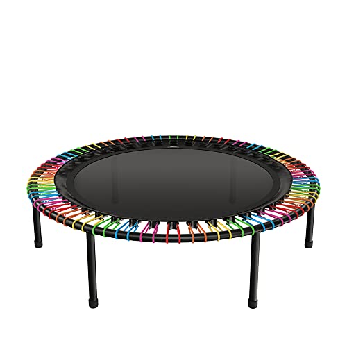 bellicon Mini Trampoline | Bungee Suspension up to 440 lbs | Indoor Fitness Rebounder for Adults | Screw-in Legs - color: Rainbow, size: 44"