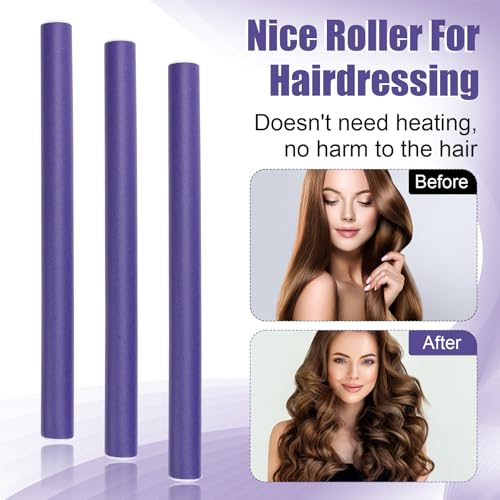 30Pcs Heatless Hair Curlers 7”x0.55“ Flexi Rods for Short Medium Long Hair - color: 7" x 0.55"