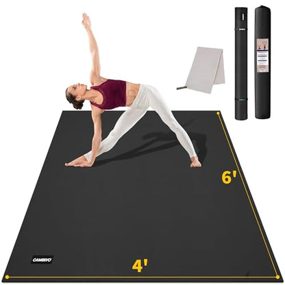 CAMBIVO Yoga Mat for Women and Men, Extra Long and Wide Exercise Mat(72"x48"/84"x30"), Large Non Slip Workout Mat for Yoga, Pilates, Fitness, Barefoot Workouts, Home Gym Studio - size: 72" x 48" x 8mm