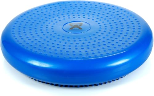 Cando-30-1870B Inflatable Balance Disc for Balance Training, Proprioception, Strengthening Lower Extremities, Posture, Back Pain, Stress Relief, Restlessness & Anxiety Blue, 14” Diameter (Pack of 5) - color: Blue, size: 13.8" diameter (Pack of 5)