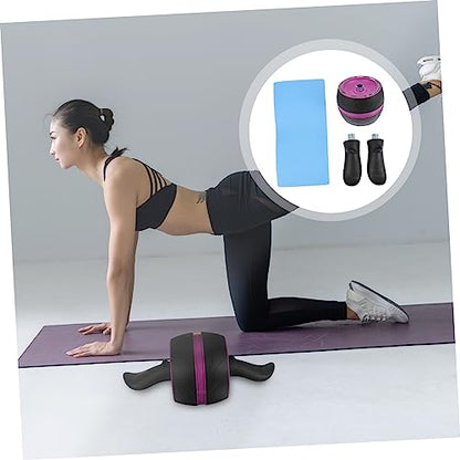 Toddmomy Exercise Equipment Ab er Machine Scooter Exercise Step Platform Ab Wheel Pad Appliance Jump Rope Mat - color: Purple