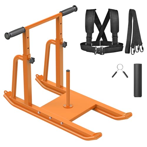 Kipika Weight Sled, Workout Sled, Fitness Strength Training Sled, Speed Training Sled for Athletic Exercise, Speed Improvement, Easily Through Obstacles, Suitable for 1" & 2" Weight Plate - color: D- Orange