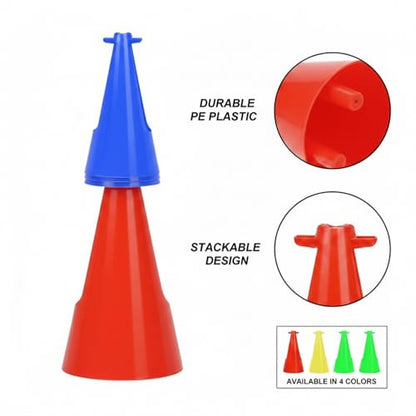 Sports Training Cones, Stackable PE Plastic Agility Markers for Field and Court Drills, Red (1 PC)