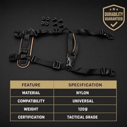 Jeeone Tactical Helmet Chin Strap, Universal Adjustable Dial 4-Point Suspension System with Bolts, for ACH Arisfit Fast MICH Bump Helmet - Black | nylon - color: Black