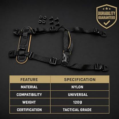 Jeeone Tactical Helmet Chin Strap, Universal Adjustable Dial 4-Point Suspension System with Bolts, for ACH Arisfit Fast MICH Bump Helmet - Black | nylon - color: Black