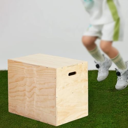 Yiju Wooden Plyo Box, Jump Training Equipment, Versatile Plyometric Jump Box, 3 in 1 for Lunges Home Gym Conditioning Dips Squats
