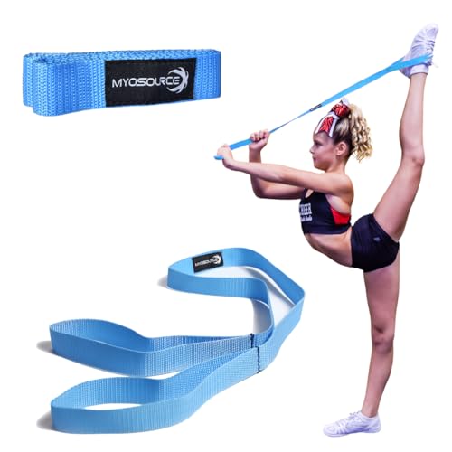 Cheerleading Flexibility Stunt Strap - Improve Stretching and Stunts for Cheer Dance Gymnastics & Physical Therapy – Stocking Stuffers Present for Kids Girls Adults - 12 Colors - color: Light Blue