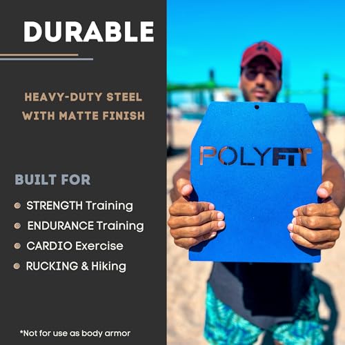 Polyfit Weight Vest Plates - Weighted Plates for Strength Training Vests - color: 9 LB (Black) Pair