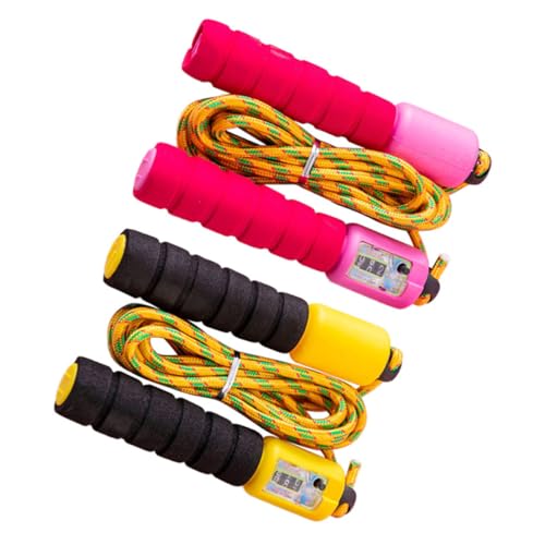 Veemoon 2pcs Automatic Counting Jump Rope, Colorful Electronic Skipping Rope with Digital Counter, Fitness Workout and Skill Training Game Accessory for Indoor and Outdoor Use Random