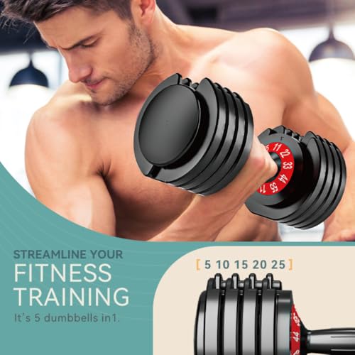 Adjustable Dumbbell Set of 2, 50/100/110lbs Free Weights Dumbbell Set - size: 55LBS Pair - B