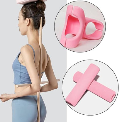 2Pcs Portable Posture Correction Exercise Rod for Strength Training Gym Stretching - size: 60cm